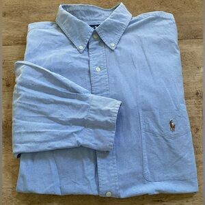 Polo RL Classic Fit Men’s Big & Tall Sz 2XB Blue‎ Cotton Long Sleeve Button Down